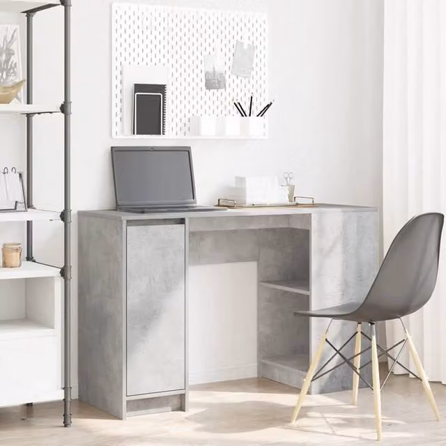 Berkfield Secretary Desk in Concrete Grey, W/D/H: 120 x 42 x 76 cm – 1