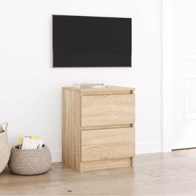 Berkfield Home Modern Sonoma Oak TV Cabinet in Brown, W/D/H: 40 x 35 x 54 cm – 1