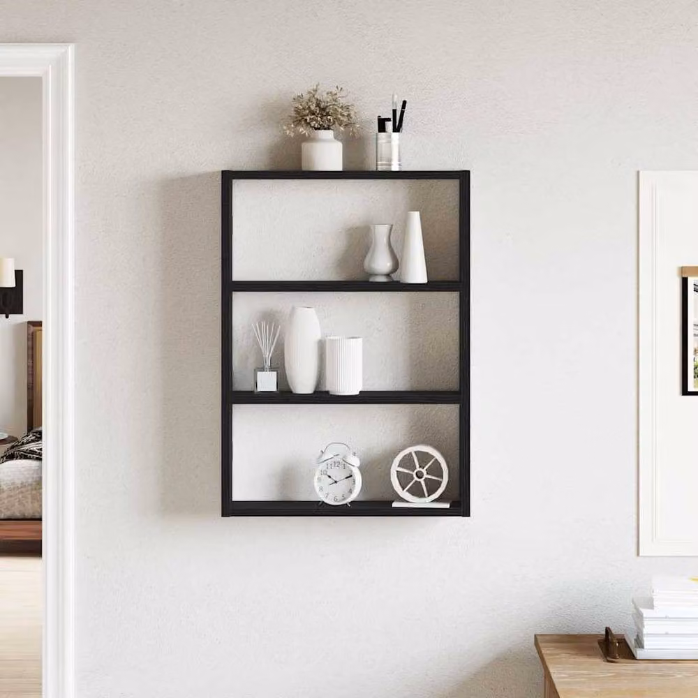 Berkfield Home Black Wall Mounted Shelf, W/D/H: 60 x 43 x 9 cm – 3