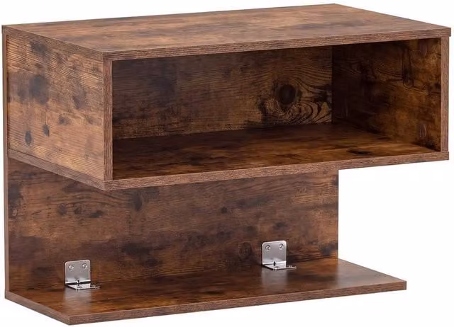 KORVIXA Brown Floating Nightstand Wall Mounted Bedside Table