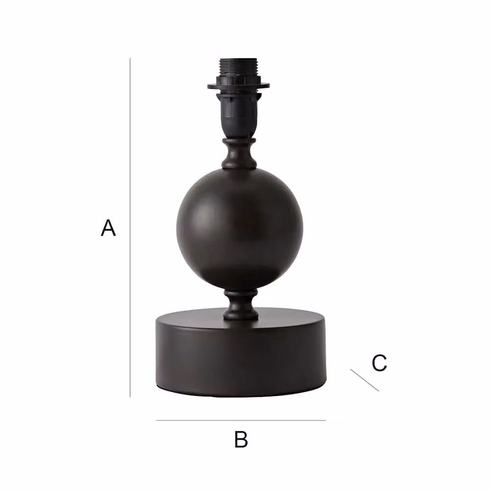 ValueLights Anthony Candlestick Metal Squat Ball Table Lamp Base in Brown – 3