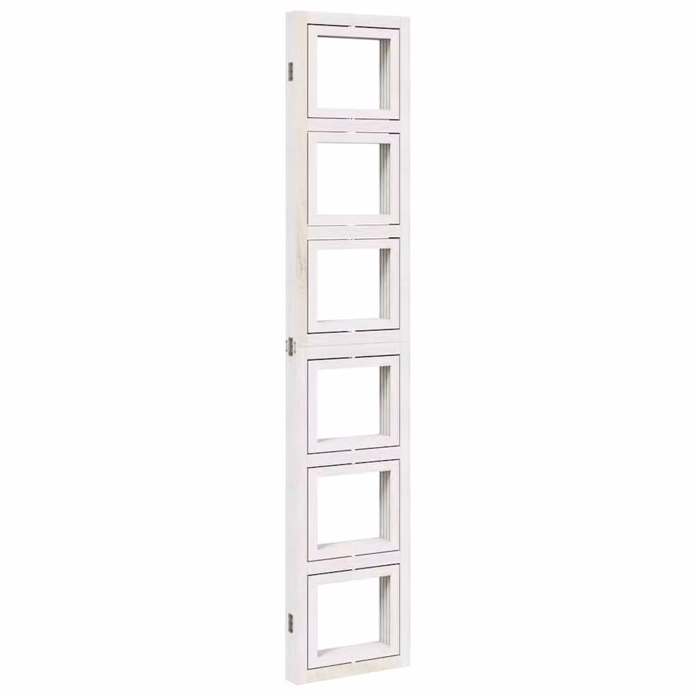 Berkfield Home 4-Panel Room Divider in White Solid Paulownia Wood, H 200 cm x W 140 cm – 2