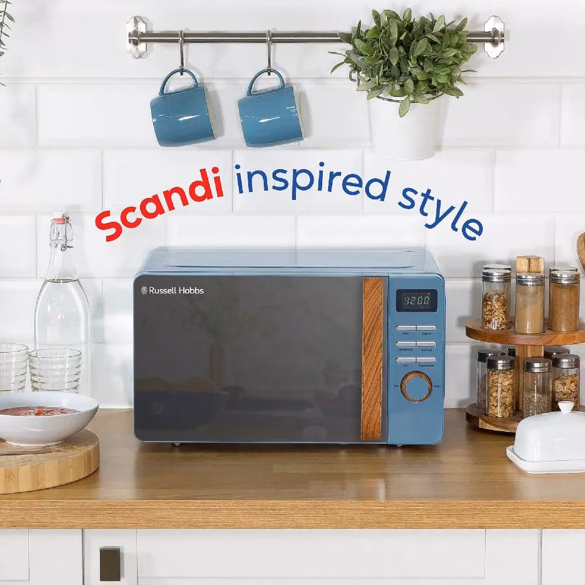 Russell Hobbs RHMD714 Scandi 17 Litre Digital Solo Microwave in Blue – 3