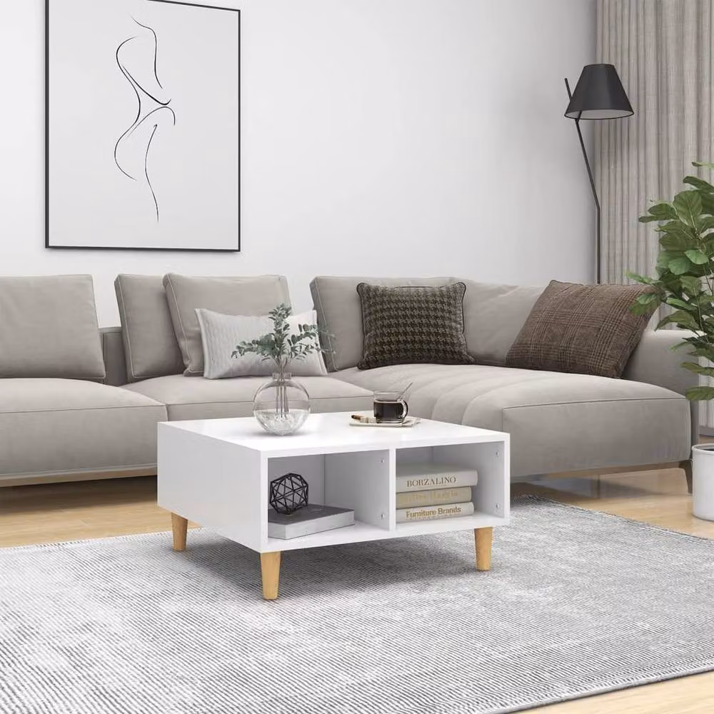 Berkfield Home Decorative Square Coffee Table in White, W/D/H: 60 x 60 x 30 cm – 2