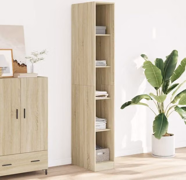 Berkfield Home Sonoma Oak Wardrobe in Brown, W/D/H: 30 x 50 x 200 cm