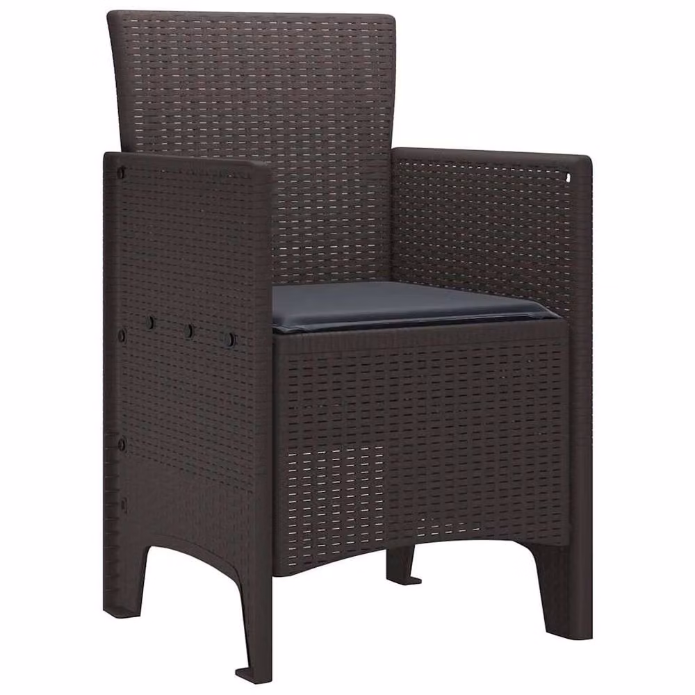 Berkfield Home Set of 2 Modern Garden Chairs in Anthracite and Brown with Removable Weather-Resistant Cushions – 3