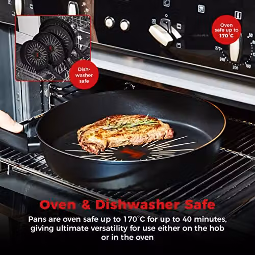 Tower SmartStart Forged Aluminium Non-Stick Frying Pan, Black, Diameter: 28 cm – 8