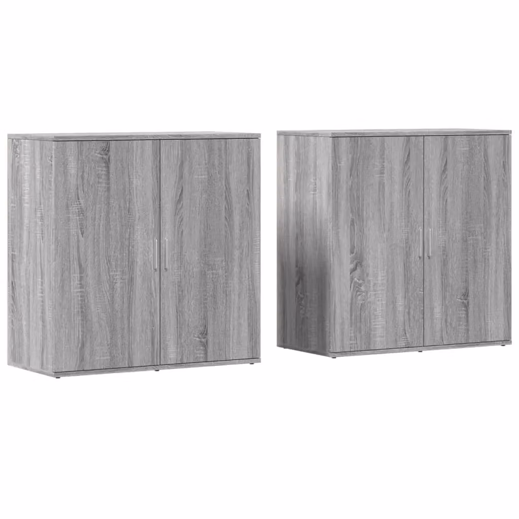 Berkfield Home Set of 2 Grey Sonoma Sideboards in Engineered Wood, W/D/H: 79 x 38 x 80 cm – 2