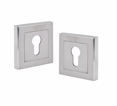 Golden Grace Square Rose Key Hole Escutcheon in Satin Nickel Silver Zinc