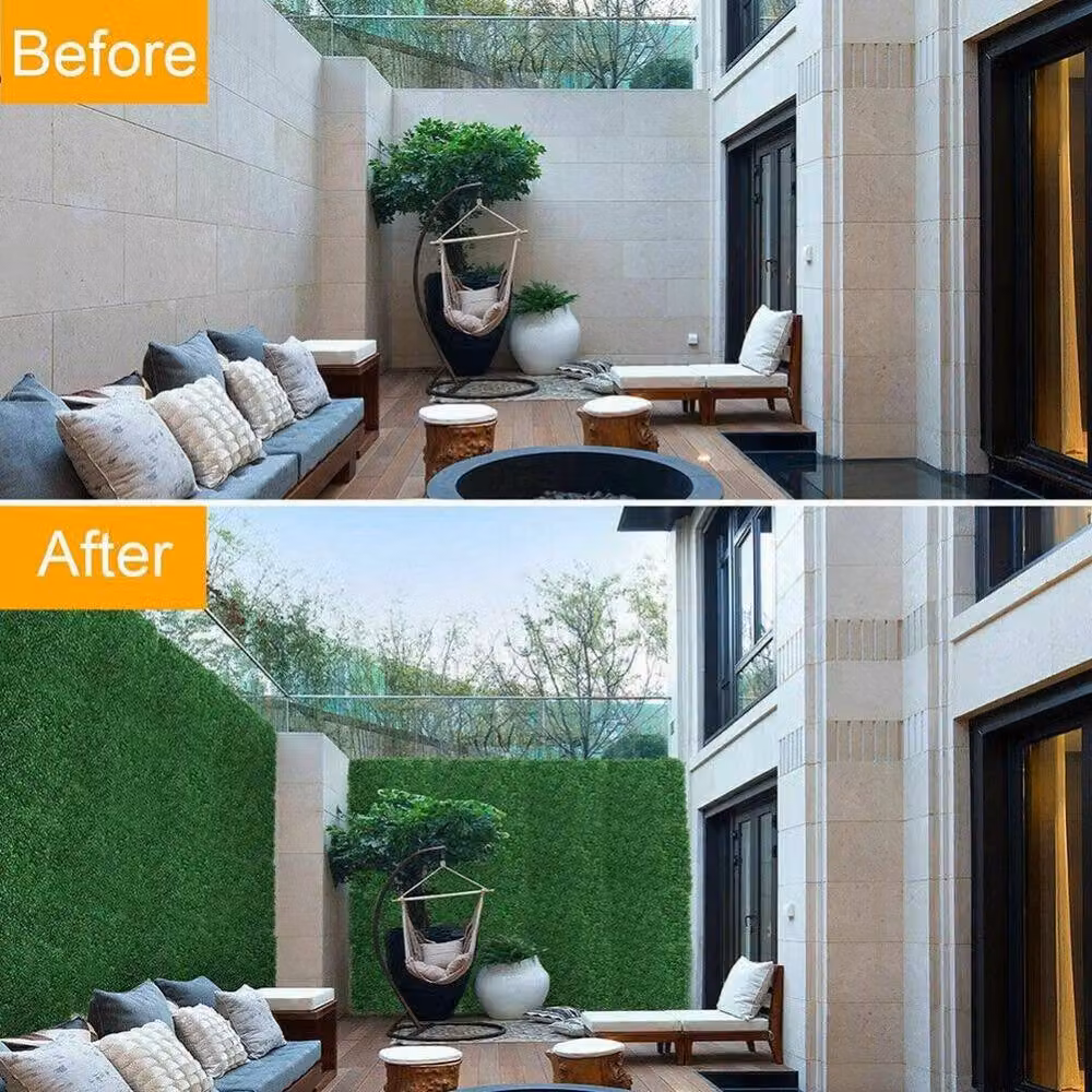 FLAVORA 5 Piece Artificial Hedge Plant Wall Garden Fence Screening in Green – 2