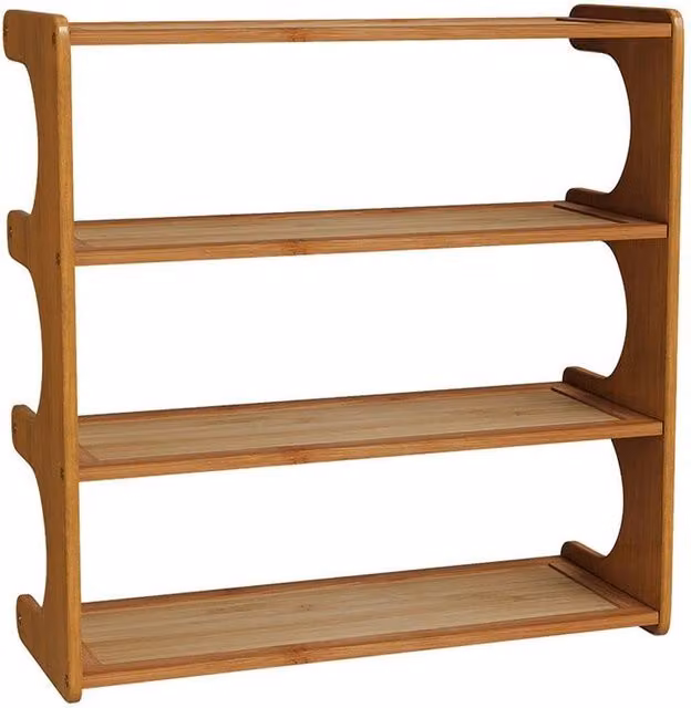FLAVORA 4-Tier Vertical Bamboo Shoe Rack in Natural Brown, W/D/H: 50 x 20 x 51 cm – 1