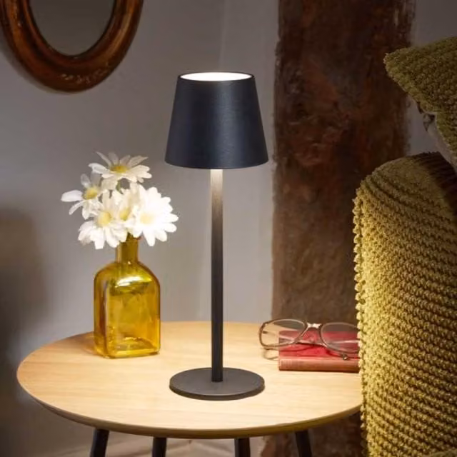 Marco Paul Onyx Battery Operated LED Tabletop Lantern in Black