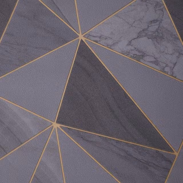 Livingandhome Modern Abstract Geometric Grey PVC Vinyl Wallpaper Roll