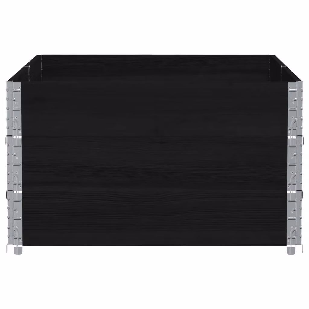 Berkfield Home Garden Black Wooden Raised Bed Planter with Galvanised Steel – 3