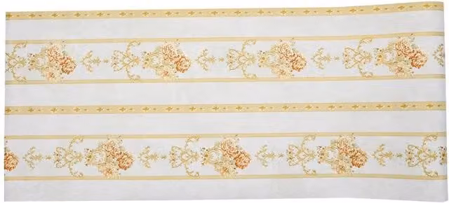 Living and Home White Floral and Botanical Vintage Striped Wallpaper Roll