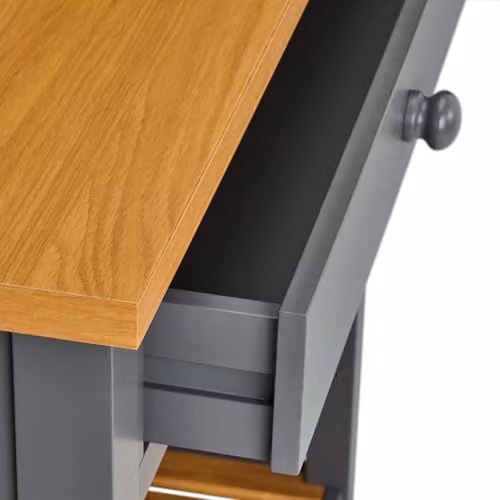 Ludlow Console Table with Drawers and Oak Top in Slate Grey, W: 102 cm, H: 85 cm, D: 30.4 cm – 4