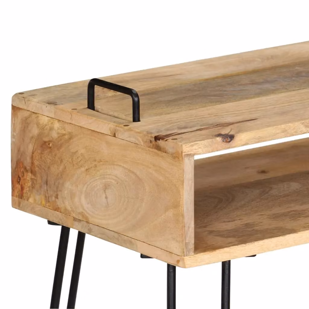 Berkfield Home Solid Mango Wood Console Table in Brown, W/D/H: 115 x 35 x 76 cm – 2