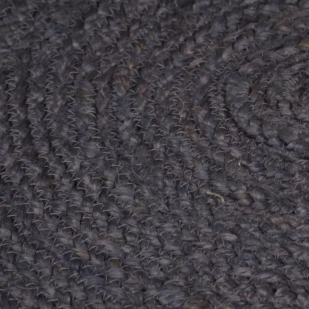 Berkfield Home Handmade Braided Jute Round Rug in Dark Grey, Diameter: 90 cm – 3
