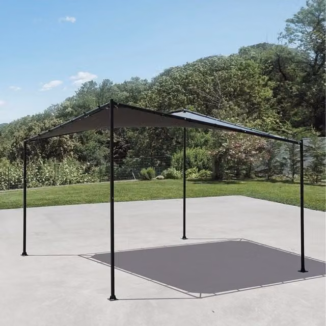 Primrose 3.5m Square Portable Steel Frame Sail Shade in Charcoal Grey and Black