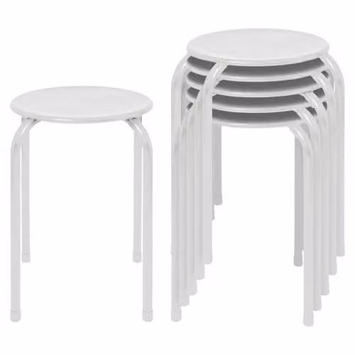 Harbour Housewares Set of 6 Matt Metal Stackable Stools for Adults