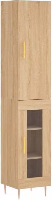 Berkfield Home Sonoma Oak Highboard in Light Oak, W/D/H: 34.5 x 34.5 x 180 cm – 1