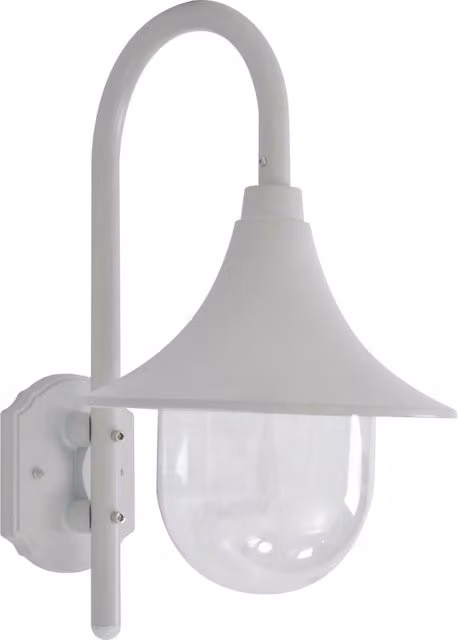 Berkfield Modern White Aluminium Garden Wall Lantern with E27 Socket, 42 cm