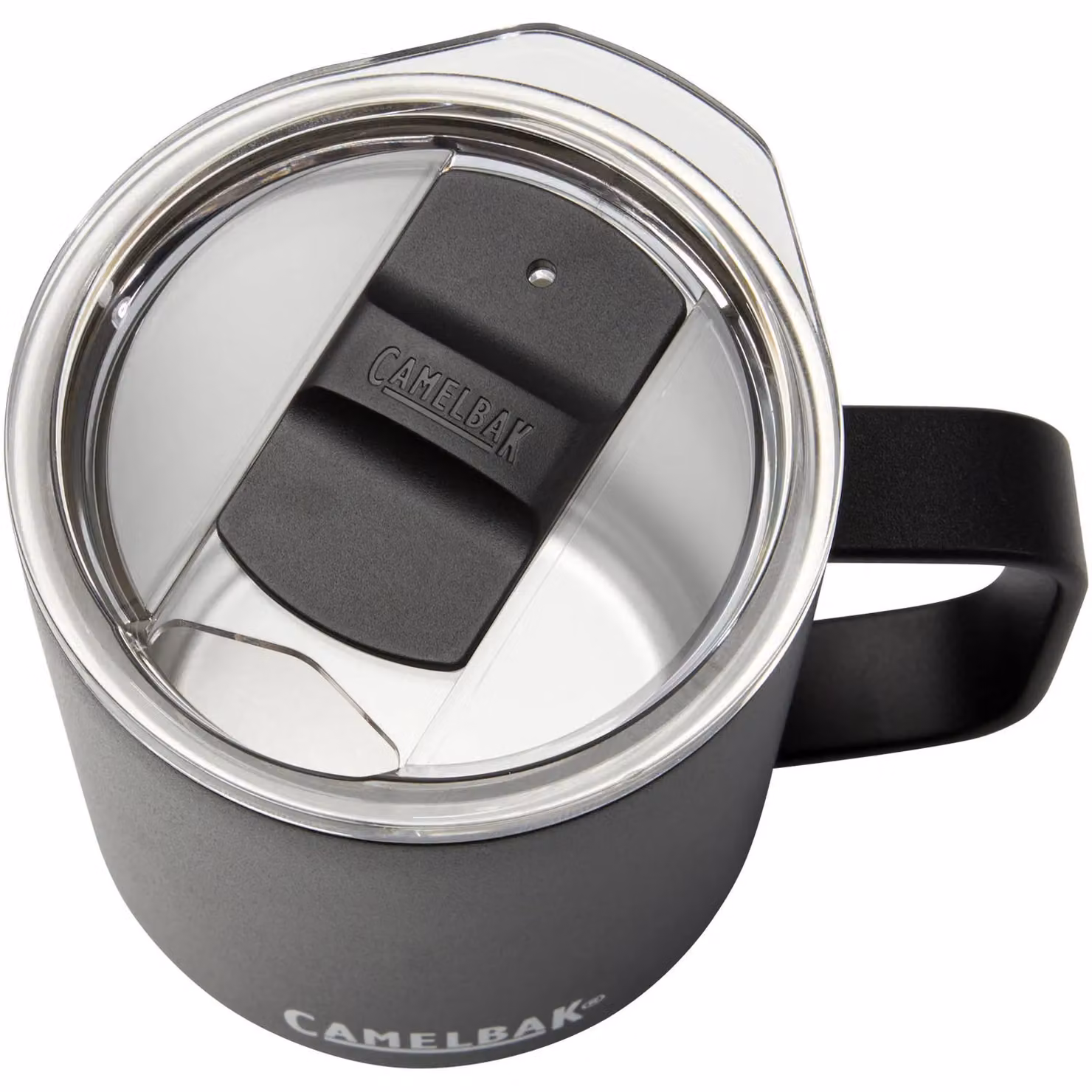 Camelbak Horizon Logo Double Walled Stainless Steel Camp Mug with Lid, Black, 350ml – 4