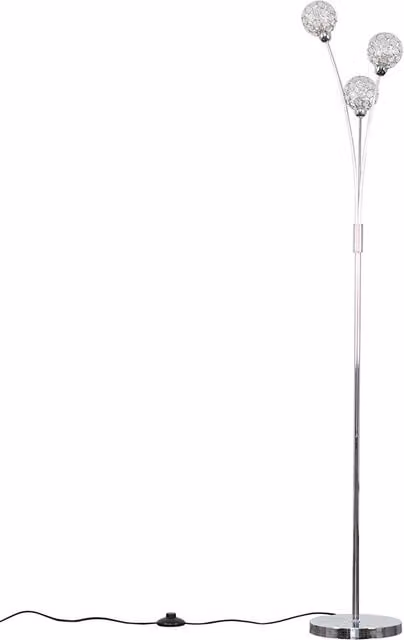 ValueLights Modern 3 Way Polished Chrome and Clear Acrylic Floor Lamp in Silver