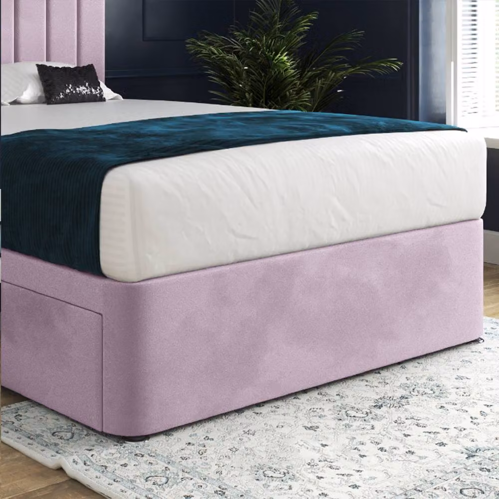 Casani Leyburn Modern Upholstered Pink Velvet Bed Frame with Drawers W/D/H: 200 x 137 x 183 cm – 4