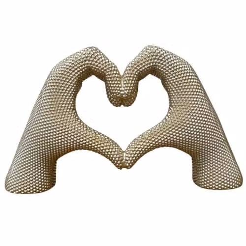 Gifts Direct 2 U Gold Abstract Heart Hands Tabletop Ornament Sculpture, W/D/H: 10.0 x 17.0 x 30.0 cm – 1