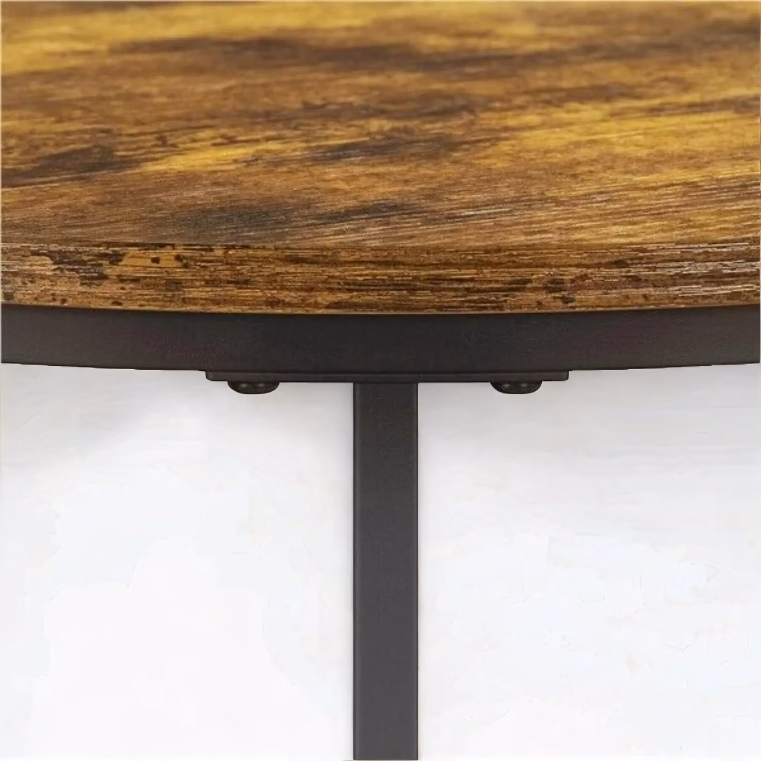 Pirlo Plush Set of 2 Round Nesting Tables in Rustic Brown, W/D/H: 60 x 60 x 50.5 cm and 45 x 45 x 45 cm – 2