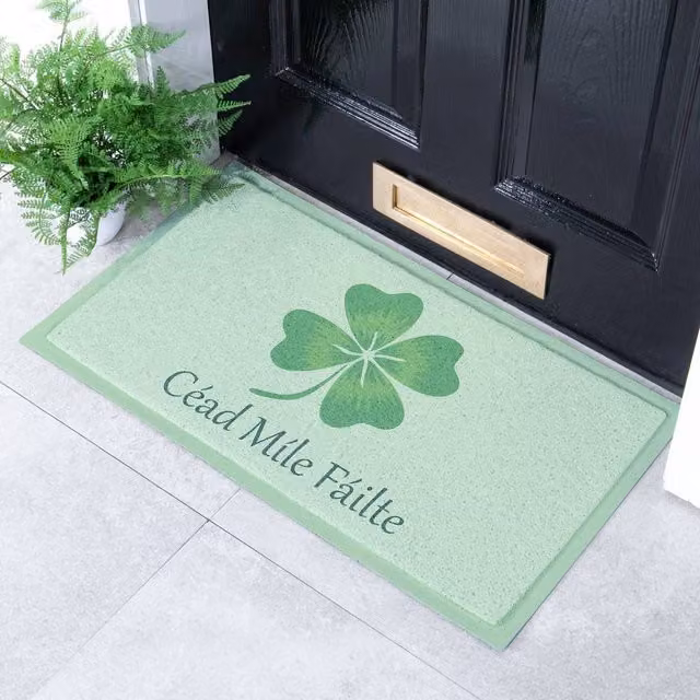 Artsy Mats Cead Mile Failte Indoor/Outdoor Doormat, Light Green, W/D/H: 70 x 40 cm – 1