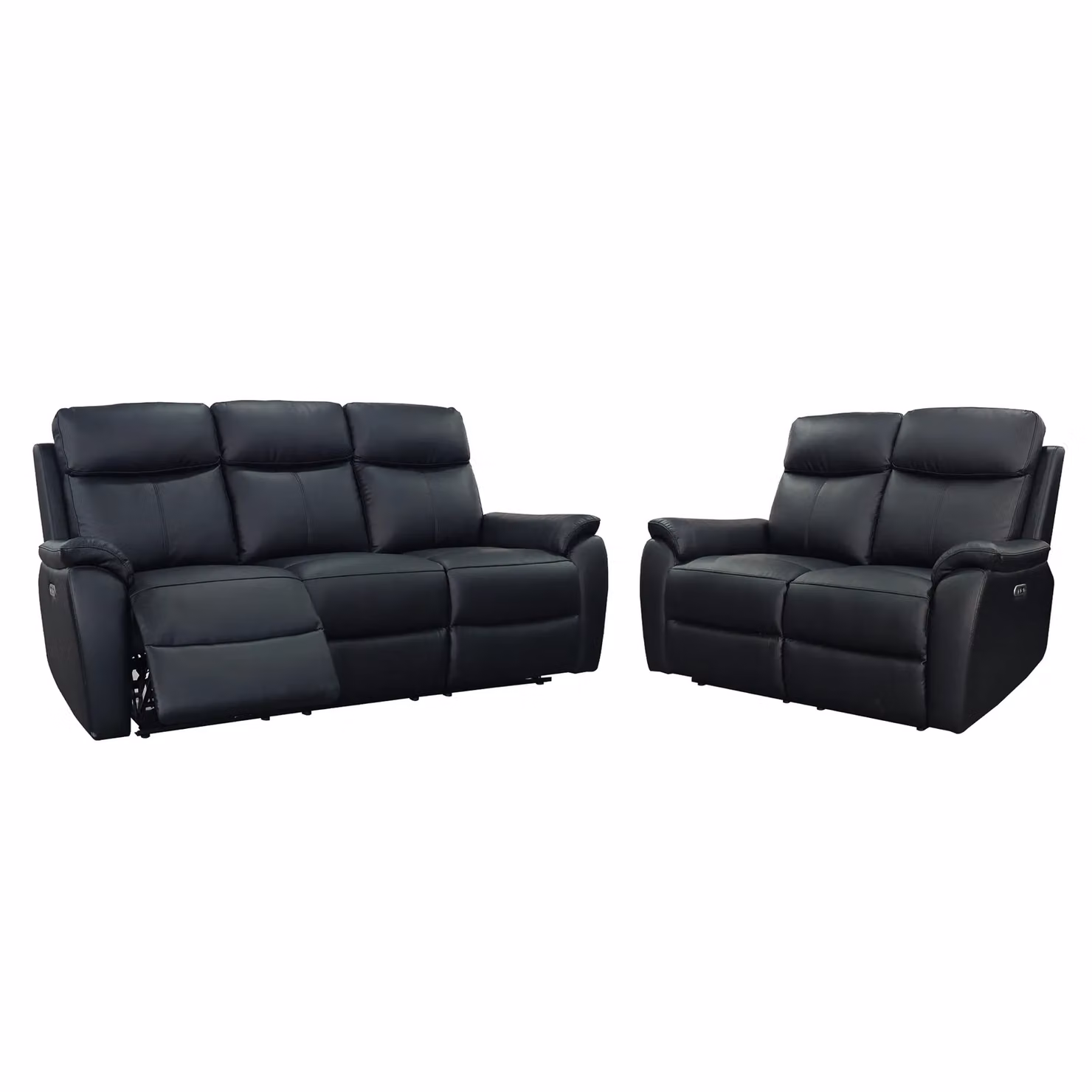 Aspire Kingsmere 3 + 2 Power Recliner Sofa Set in Black Real Leather with USB Charging – 2
