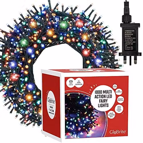 Globrite Multicolour 1000 LED String Fairy Lights with Remote Control and Timer for Indoor and Outdoor Decoration – 6
