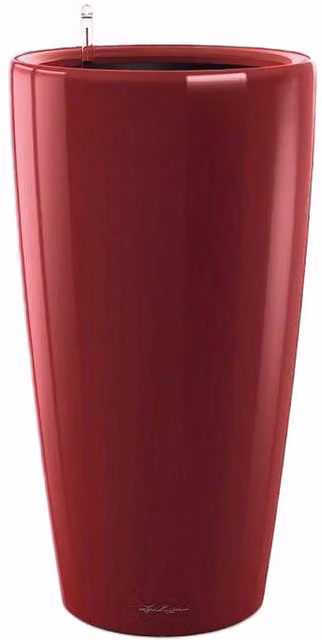 Lechuza Rondo Round Tall Self-Watering Planter in Red