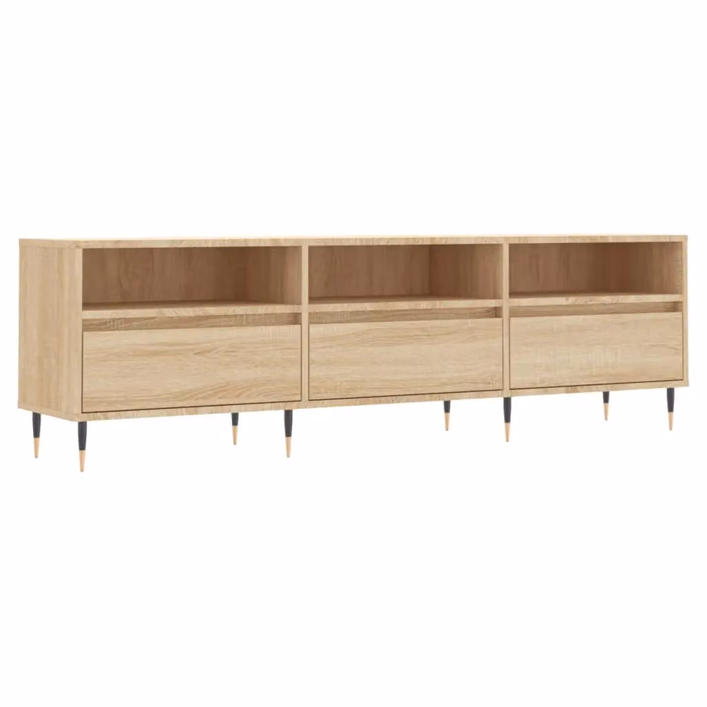 Berkfield Home Sonoma Oak TV Cabinet in Brown, W/D/H: 150 x 30 x 44.5 cm – 2