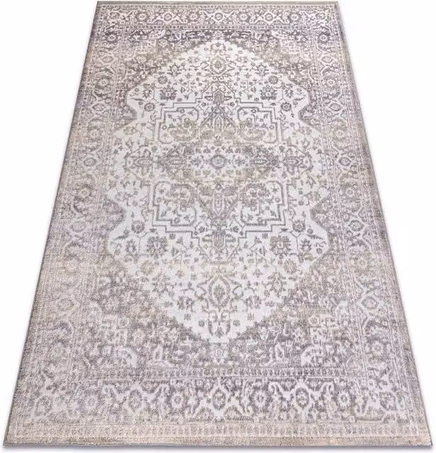 RugsX Aura Geometric Grey Polyester Rug, W/D/H: 170 x 120 cm – 1