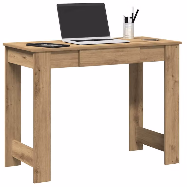 Berkfield Home Artisan Oak Decorative Writing Desk in Brown, W/D/H: 100 x 45 x 75 cm