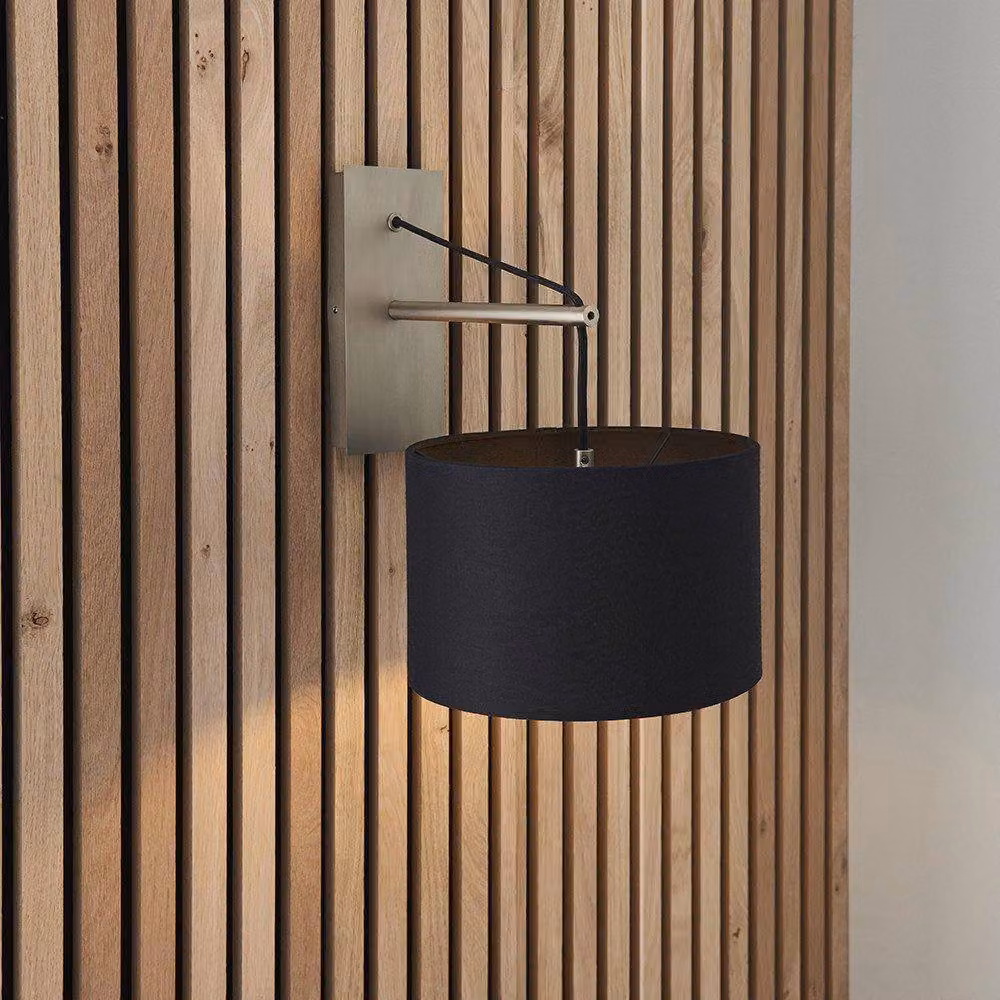 Netlighting RAVENNA Contemporary Fabric and Metal Indoor Wall Lamp in Silver – 2