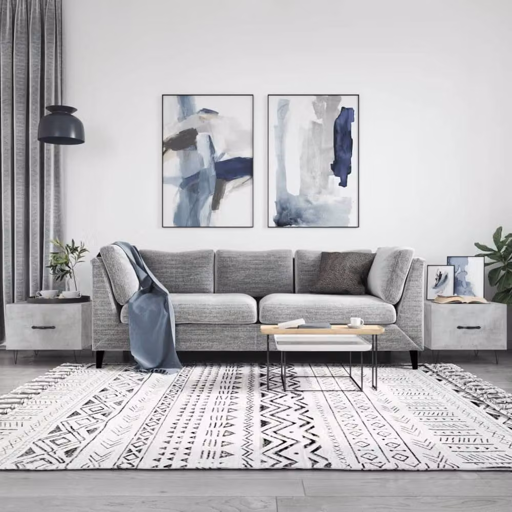 Berkfield Home Engineer Decorative Coffee Table Set of 2, Concrete Grey, W/D/H: 50 x 50 x 40 cm – 2