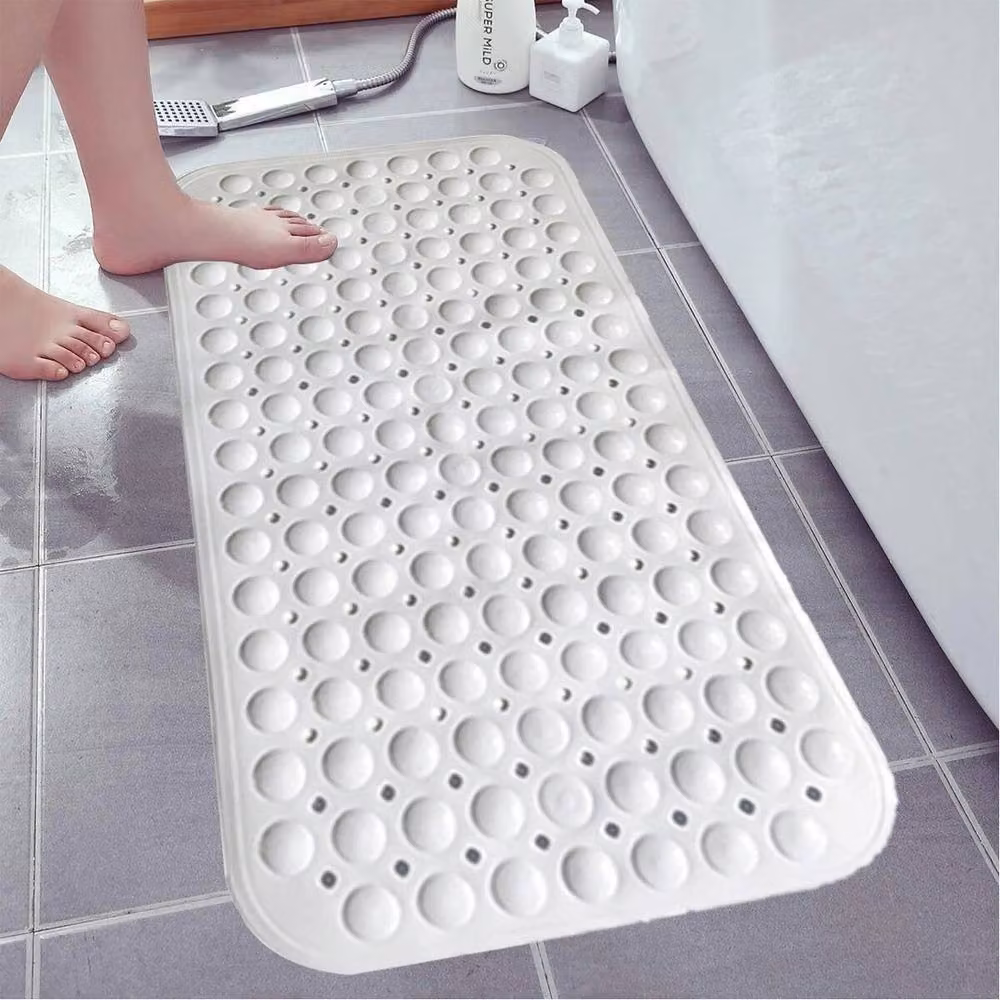 SPETLEK Non Slip Bath Mat for Shower and Bathtub, White, W: 100 cm, D: 40 cm – 2