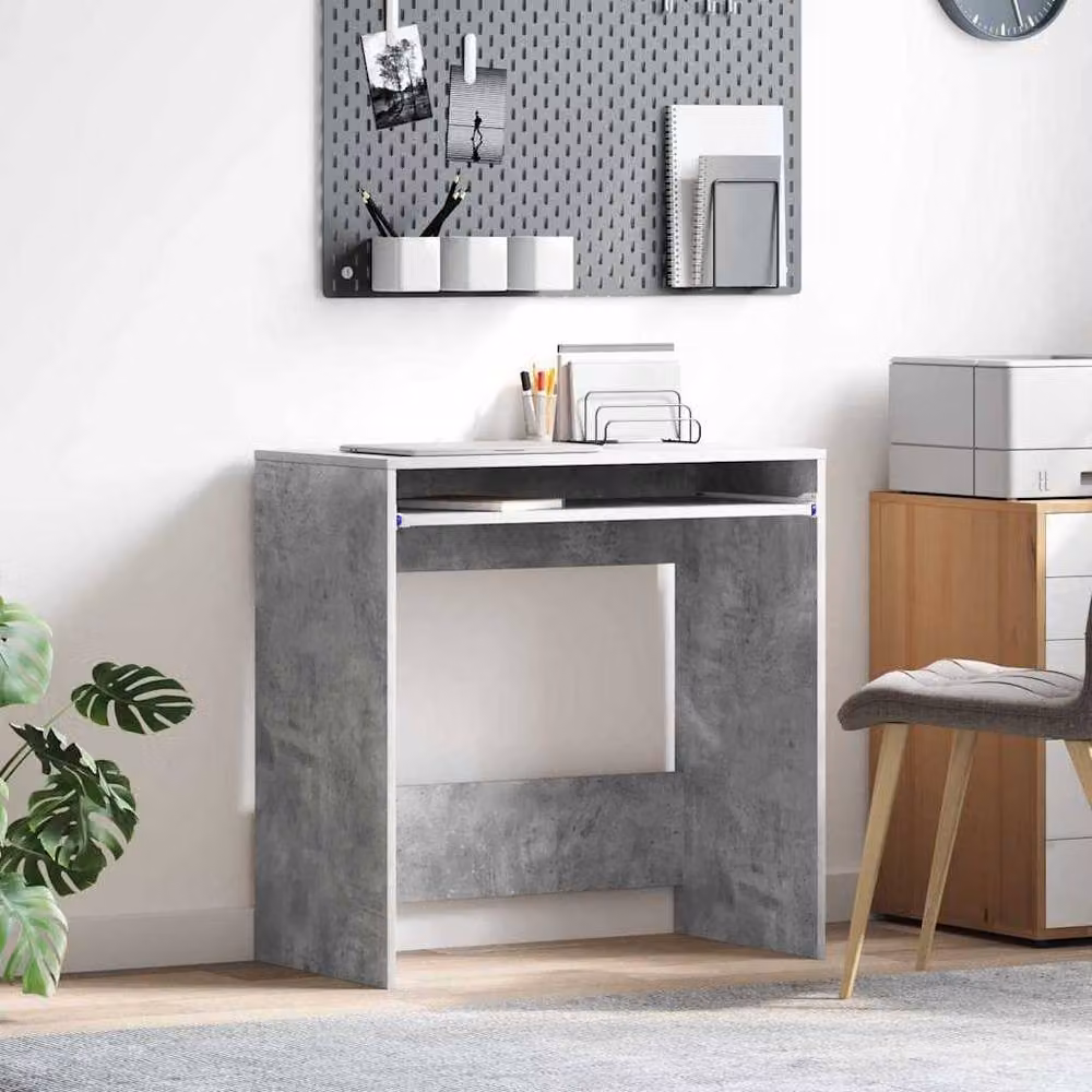 Berkfield Home Minimalist Computer Desk in Concrete Grey – 2