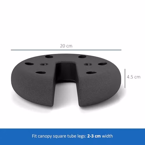 Outsunny Black Concrete Gazebo and Canopy Tent Weight Set of 4, 8.8kg Total Weight – 3