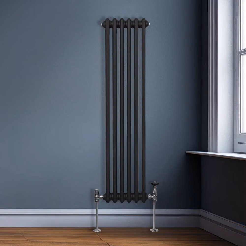 Monstershop Traditional 3 Column Steel Radiator, Black, H 150 cm x W 29.2 cm x D 10 cm – 4