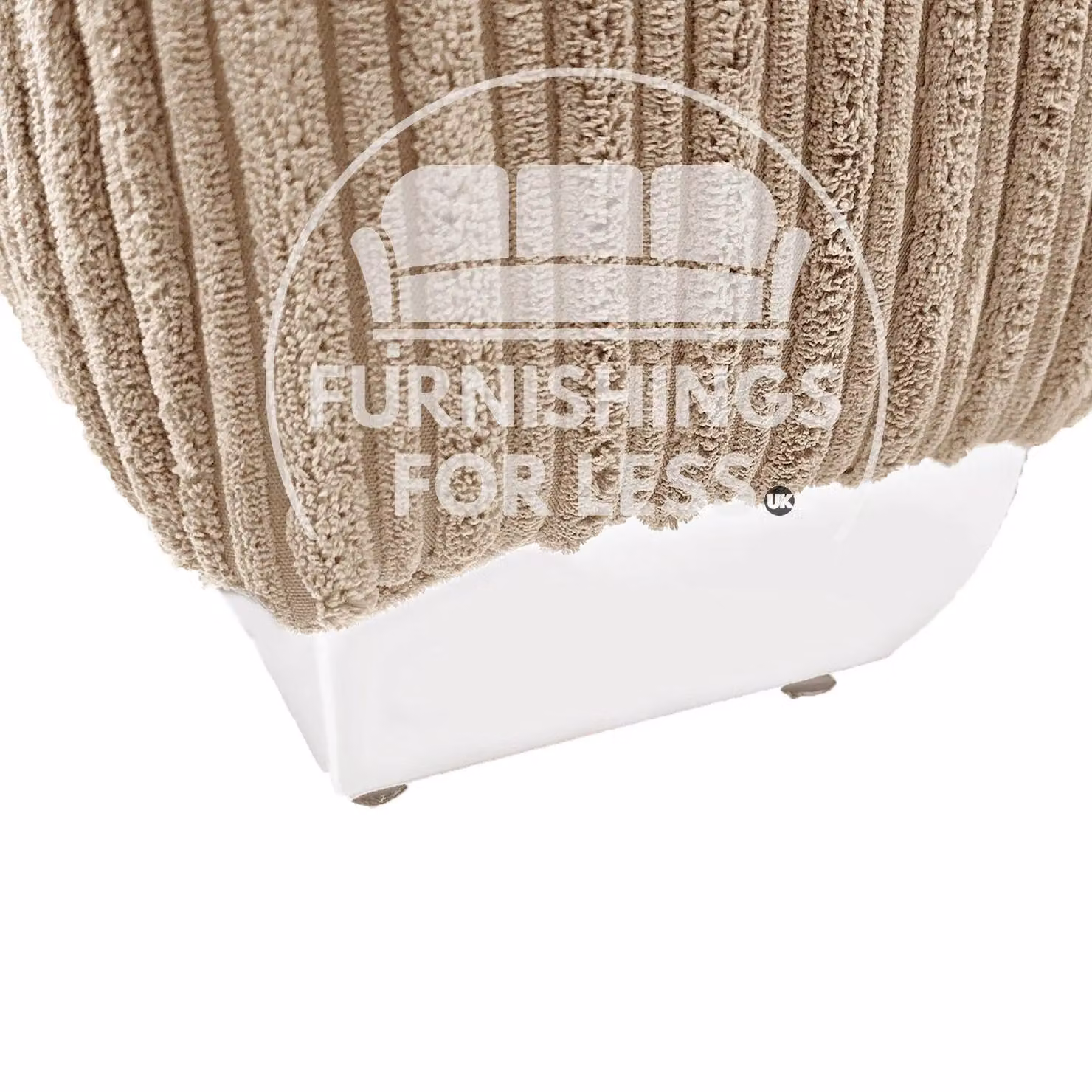 Furnishings For Less UK Bishop U-Shaped 5 Seater Large Sofa in Cream Jumbo Cord Fabric with Matching Ottoman and Scatter Cushions – 2