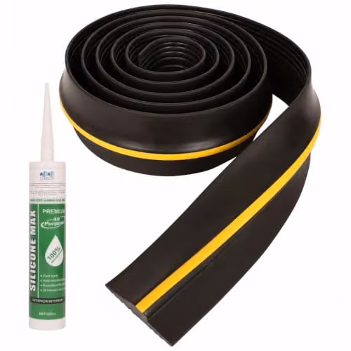 Harbour Housewares Self-Adhesive EPDM Rubber Universal Garage Door Bottom Seal Strip in Black, Length: 244 cm – 1