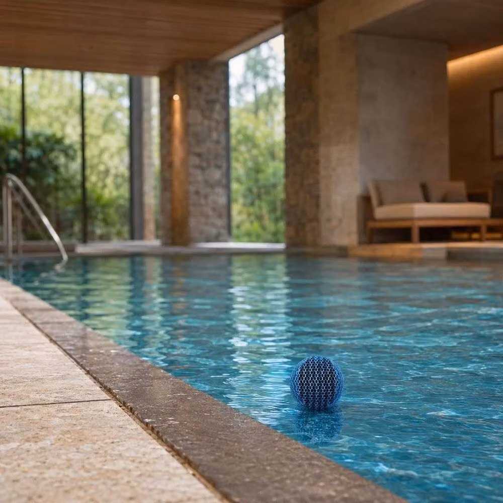 FLAVORA Reusable Hot Tub and Pool Scum Absorber Spa Sponge Balls in Blue, W/D/H: 100 x 15 cm – 4
