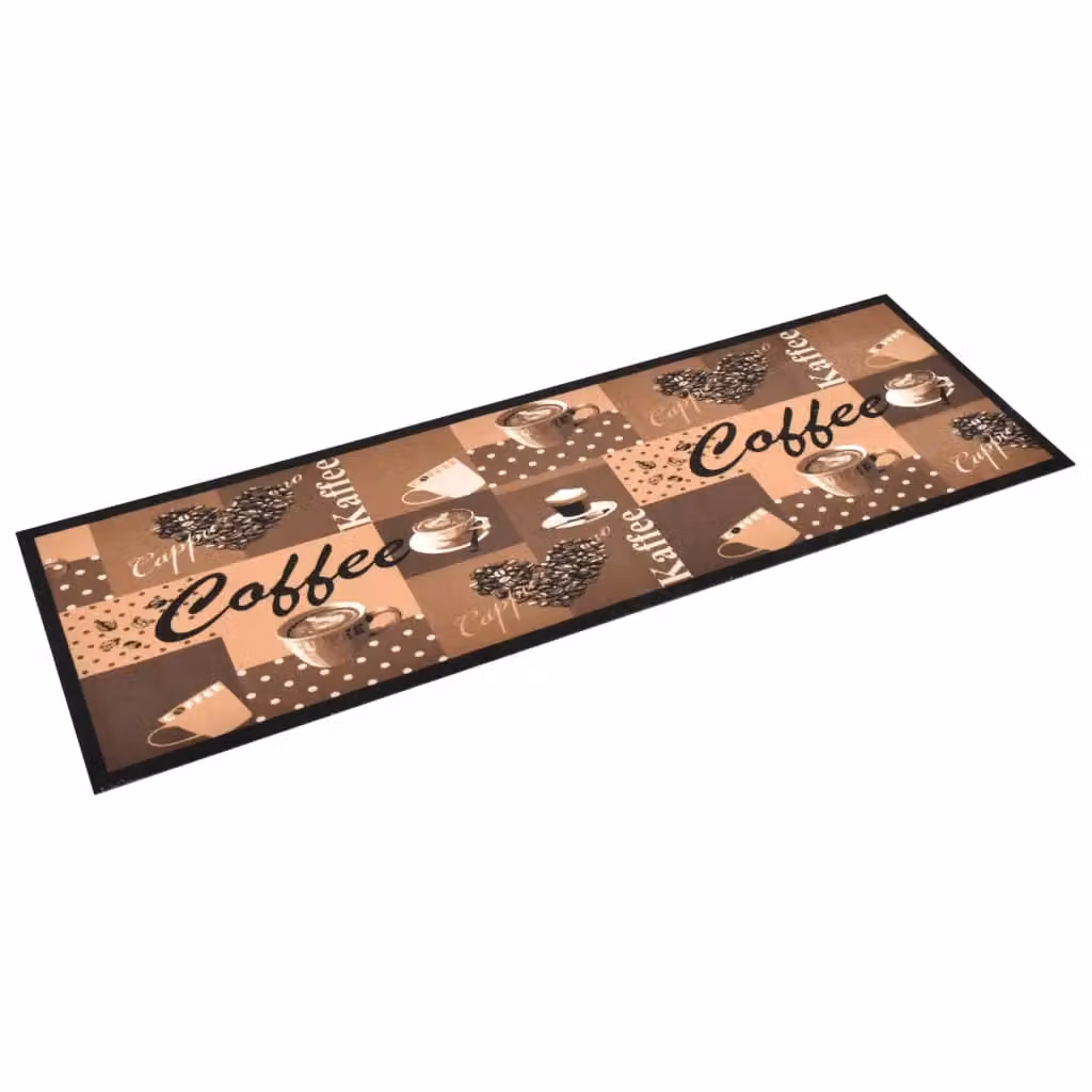 Berkfield Home Washable Non-Slip Kitchen Carpet in Coffee Brown, W: 45 cm x L: 150 cm – 2
