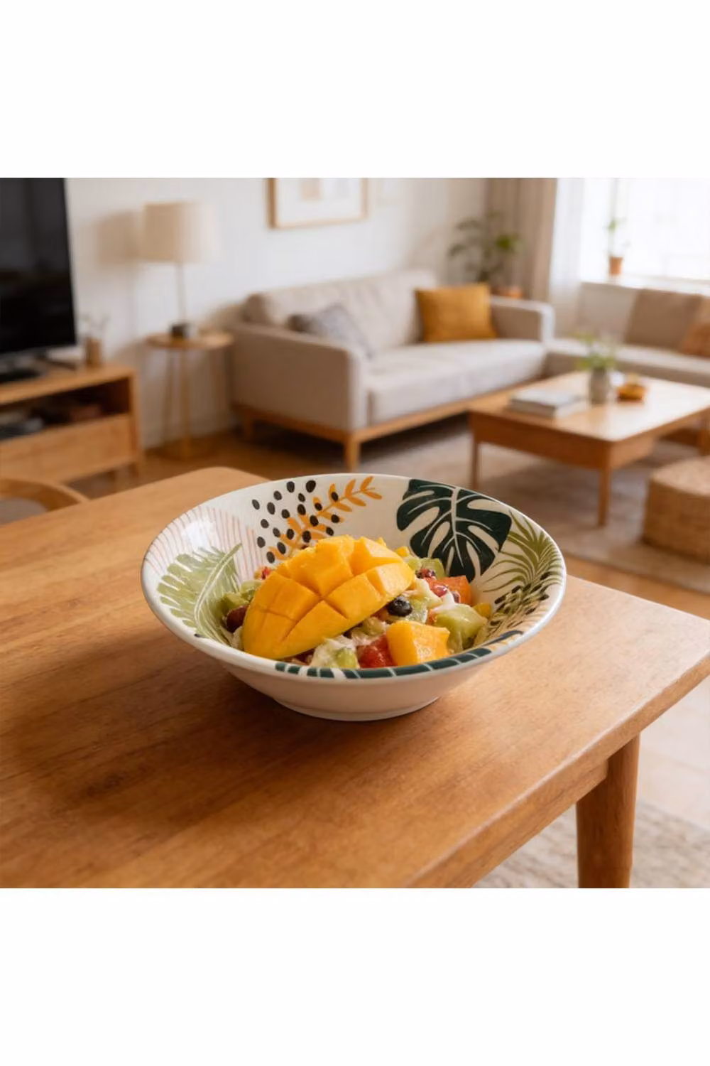 KDMD Multicolour Plastic Kitchen Storage Bowl with Assorted Flower Design, Diameter: 17 cm – 3