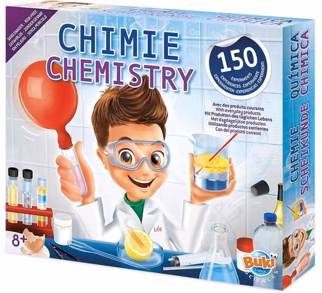 Buki Chemistry Set with 150 Experiments in White and Multicolour